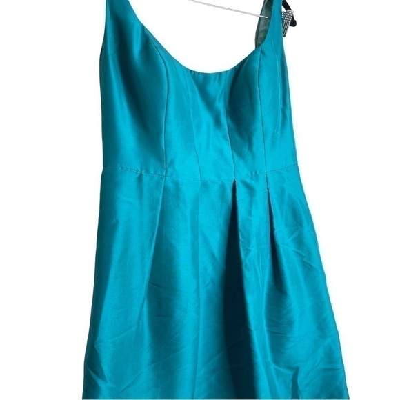 Jenny Yoo Teal Blue Fit & Flare Dress Size 10 | Formal Sleeveless Mini with Boni - Picture 6 of 9